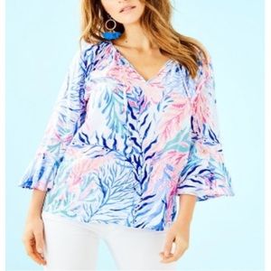 Lilly Pulitzer Willa Flounce Sleeve Top